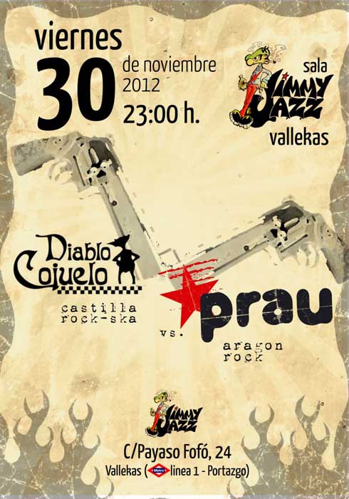 Prau presenta “Os pietz en a tierra” en el vallekano Jimmy Jazz junto a Diablo Cojuelo este viernes 30 de noviembre