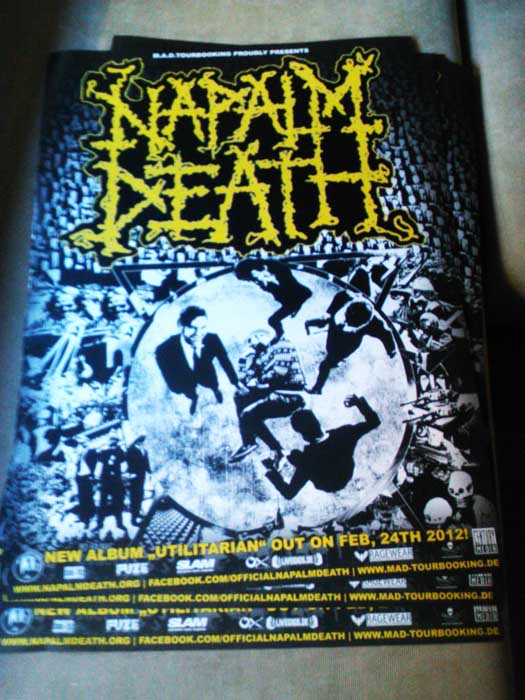 ¡Consigue un poster oficial de Napalm Death junto a tu entrada anticipada!