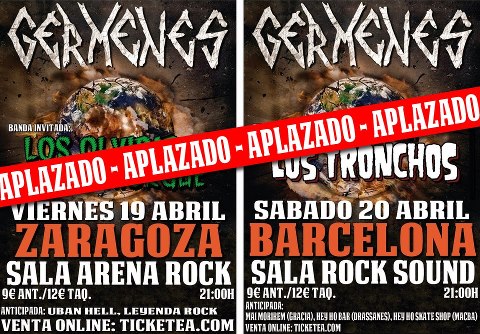 Comunicado de Gérmenes sobre el concierto aplazado de Zaragoza